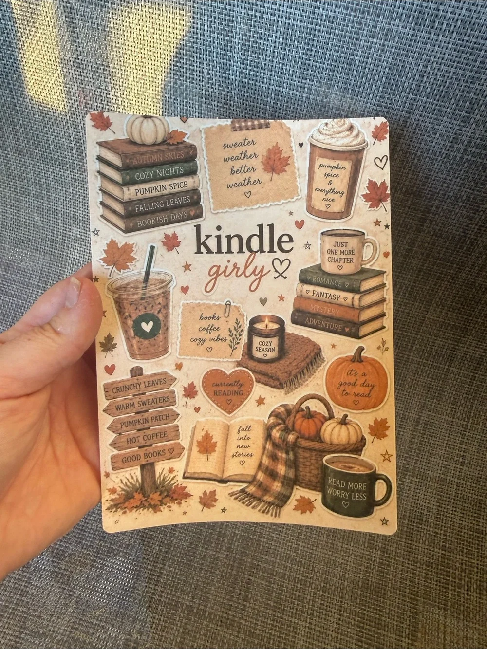 Kindle Girly Autumn Cozy Kindle Colorsoft Insert - Neutral Brown